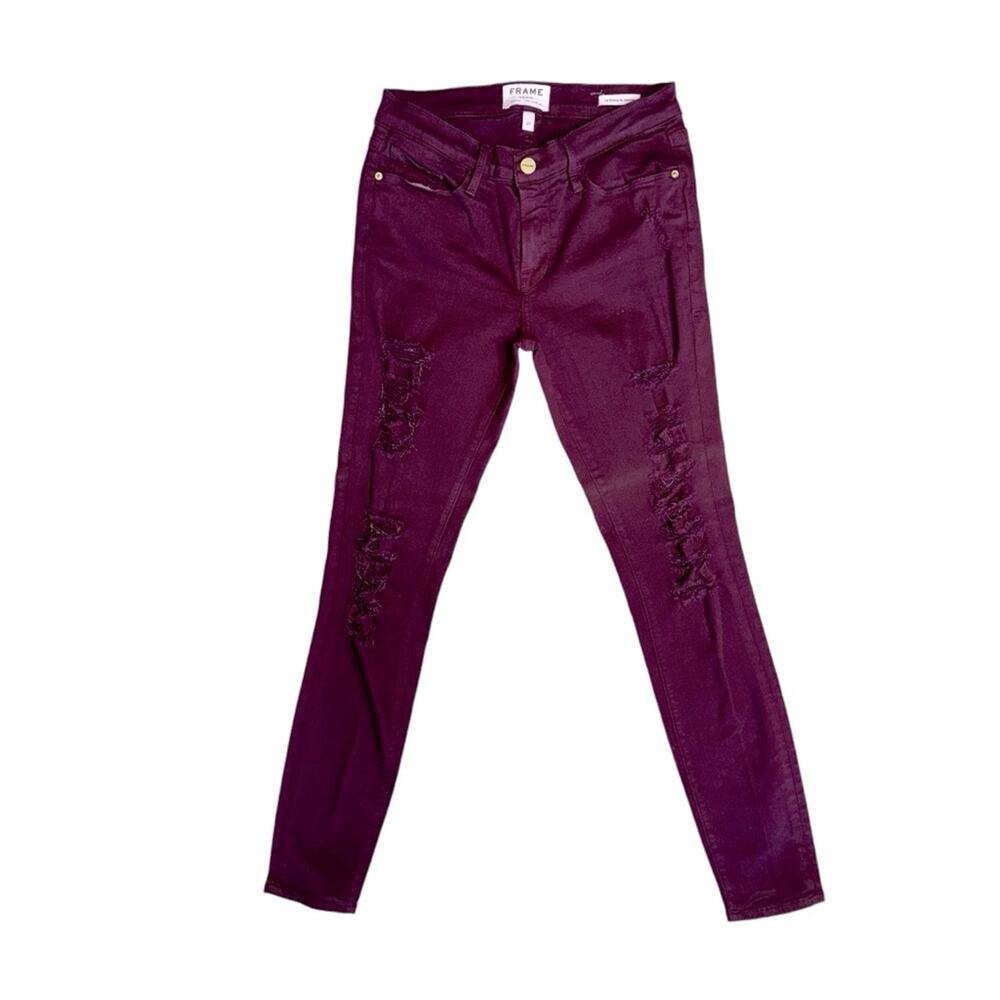 Frame Denim Women's Skinny Jeans in Deep Plum